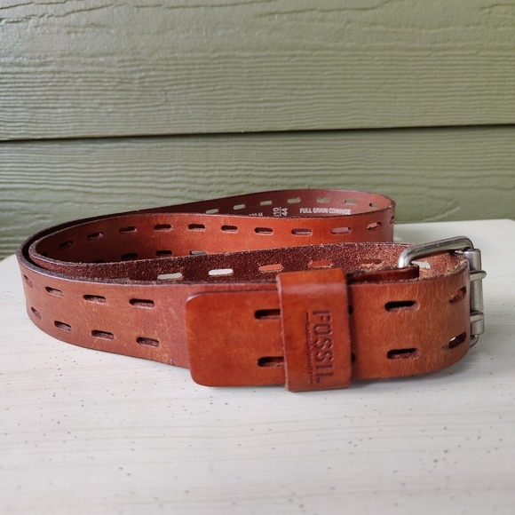 Fossil Other - Fossil Brown Full Grain Cowhide Leather Work Belt - Men's Size 44/110